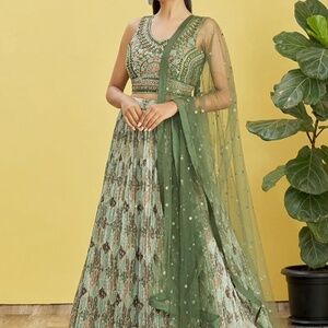 NEVER WORN A Line Wedding Guest Lehenga with Matching Choli and Dupatta